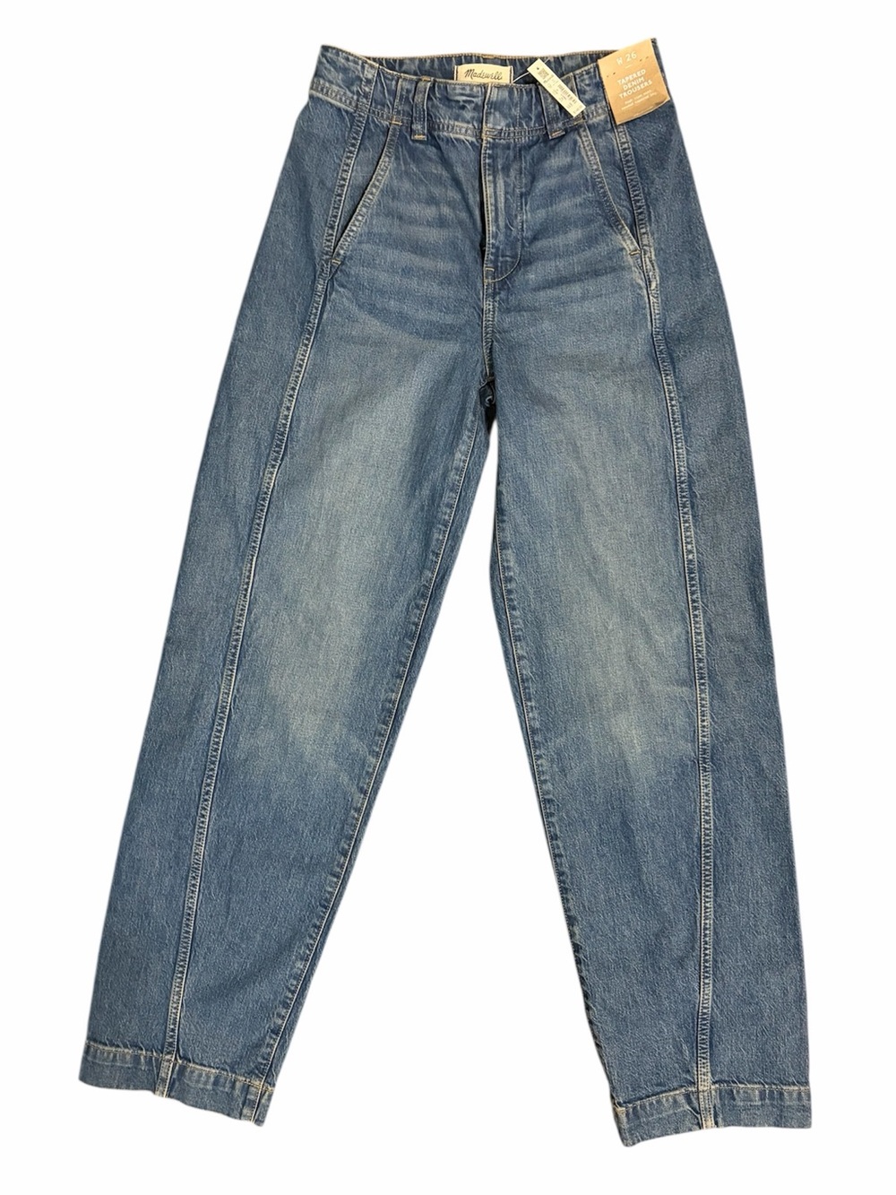 NWT: Madewell Tapered Denim Trousers, Size W 26 - Picture 9 of 13